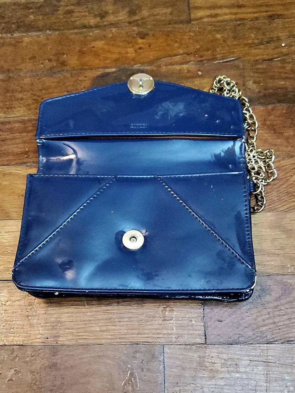 Blue Chain Clutch Crossbody